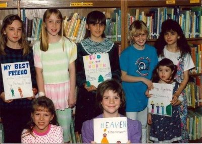 Kids in the early 1990's with the books they wrote.