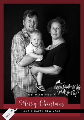 Black and White Family Photos Tulsa Christmas Card